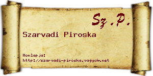 Szarvadi Piroska névjegykártya